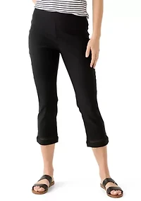 Women's Crochet Trim Crop Pants