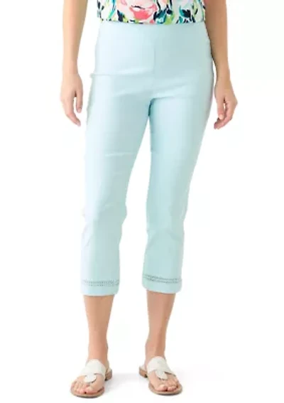 Women's Crochet Trim Crop Pants
