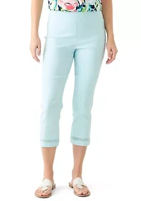 Women's Crochet Trim Crop Pants