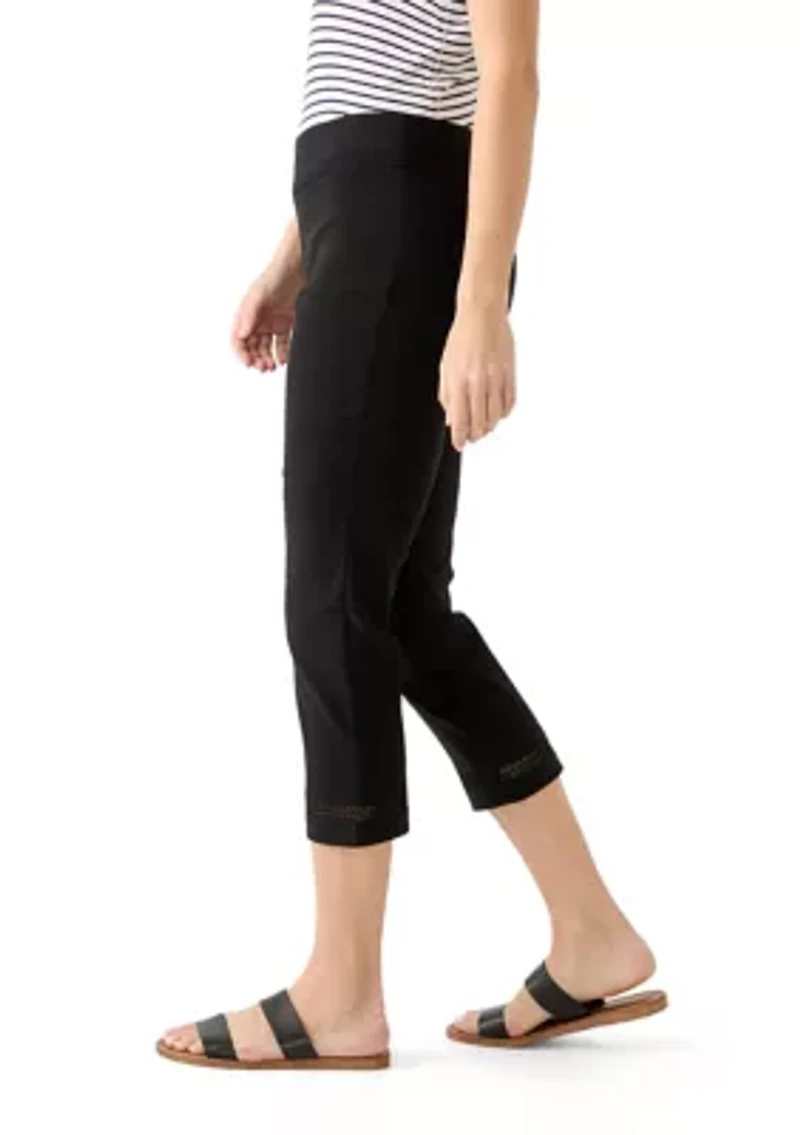 Women's Crochet Trim Crop Pants