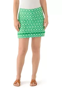 Women's Crochet Inset Printed Skort