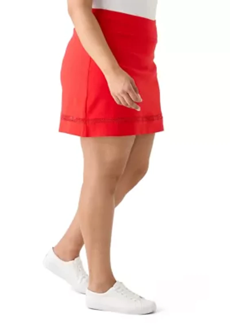 Plus Crochet Trim Skort