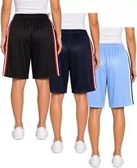 Jump Start Women's Loose Fit Moisture-Wicking Performance Shorts-3 Pack