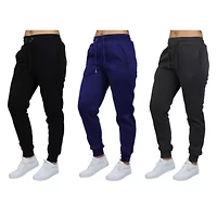Women's Loose Fit  Heavyweight Classic Fleece Jogger Sweatpants- 3 Pack