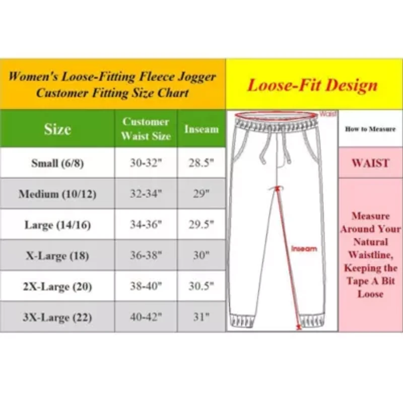 Women's Loose Fit  Heavyweight Classic Fleece Jogger Sweatpants- 3 Pack