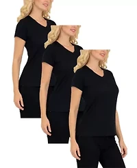 Galaxy Divatee Women’s Relaxed Fit V-Neck Short Sleeve T-Shirt- Pack