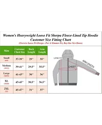 Women's Loose Fit Sherpa Lined Fleece Zip-Up Hoodie