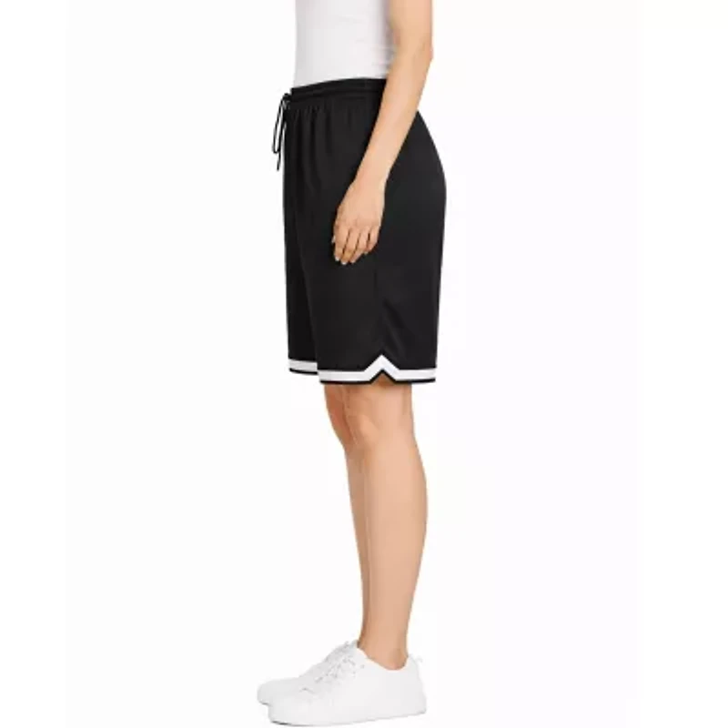 Jump Start Women's Loose Fit Premium Active Moisture Wicking Workout Mesh Shorts With Trim