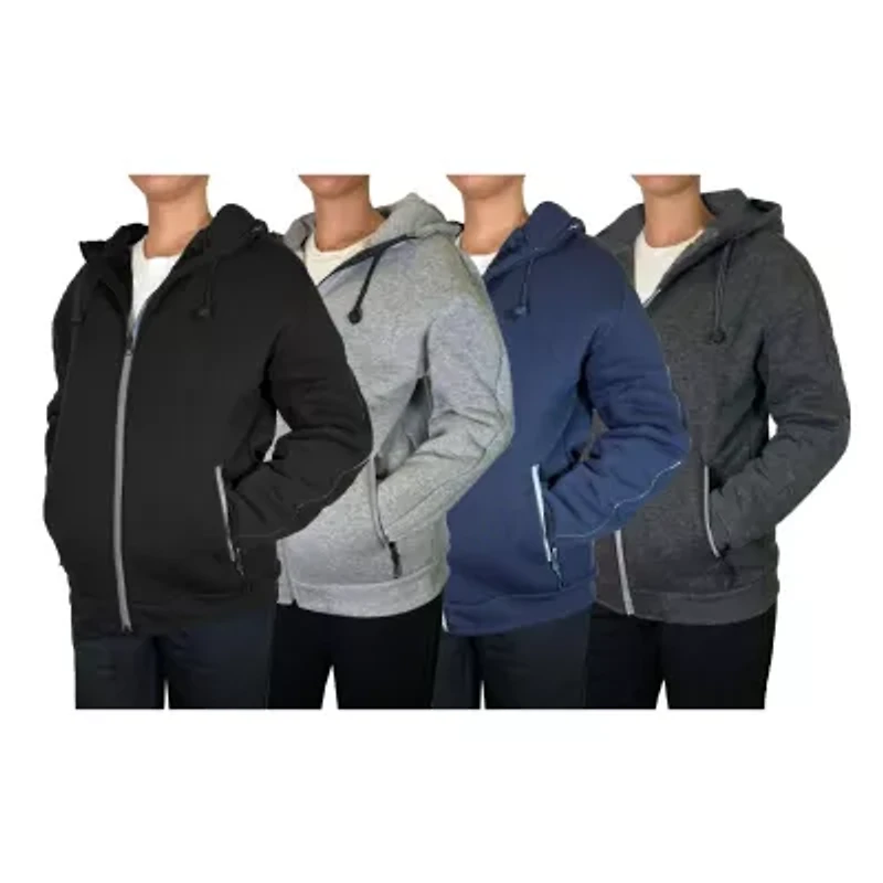 Blu Rock Women's Relaxed Fit Shearling Fleece Lined Reflective Tech Full Zip Hoodie