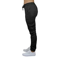 Galaxy By Harvic Women's Loose  Fit Cotton Flex Stretch Cargo Jogger Pants