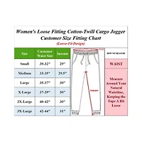 Galaxy By Harvic Women's Loose  Fit Cotton Flex Stretch Cargo Jogger Pants