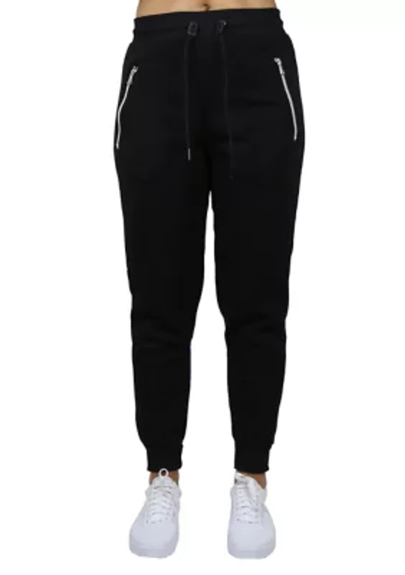Women's Loose Fit Jogger Pants with Zipper Pockets