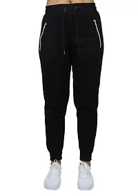 Women's Loose Fit Jogger Pants with Zipper Pockets