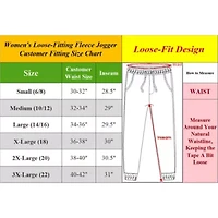 Blue Ice Women's Loose  Fit Heavyweight Classic Fleece Jogger Sweatpants With Zipper Side Pockets- 3 Pack