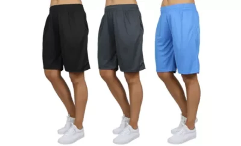 3- Pack Galaxy By Harvic Women's Loose Fit Moisture Wicking Performance Mesh Shorts