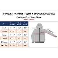 Blue Ice Womeen's Loose Fit Waffle Knit Thermal Pullover Hoodie -3 Pack