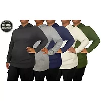 Blue Ice Womeen's Loose Fit Waffle Knit Thermal Pullover Hoodie -3 Pack