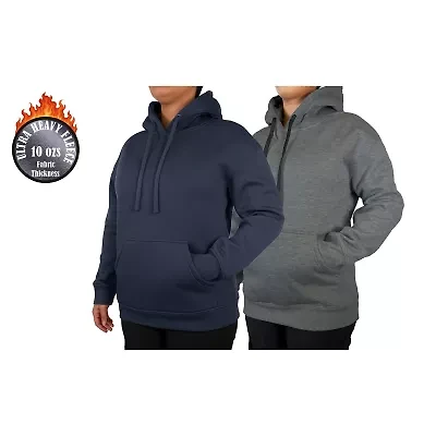 Blue Ice Women's Loose Fit Super Heavyweight Fleece-Lined Pullover Hoodie-2 Pack