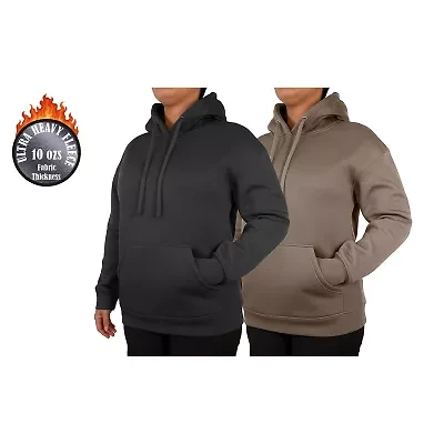 Blue Ice Women's Loose Fit Super Heavyweight Fleece-Lined Pullover Hoodie-2 Pack