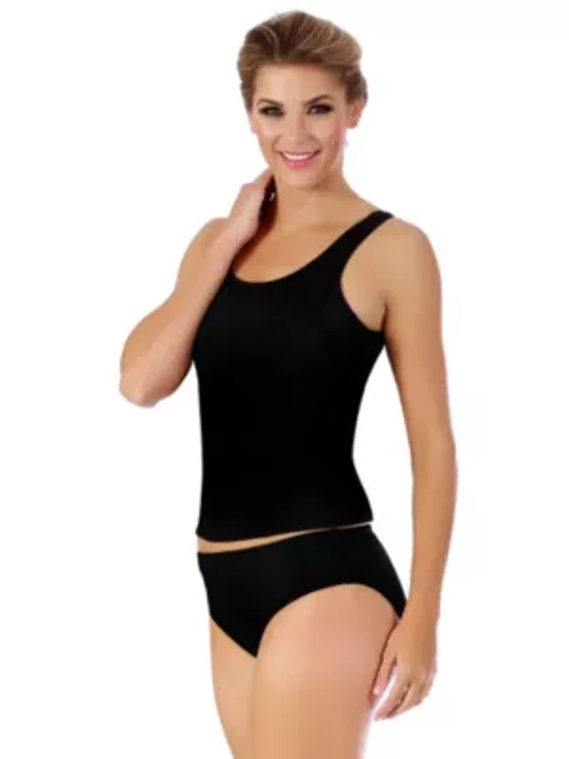 Scoop neck tankini swim top