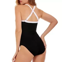 Two tone one piece swimsuit