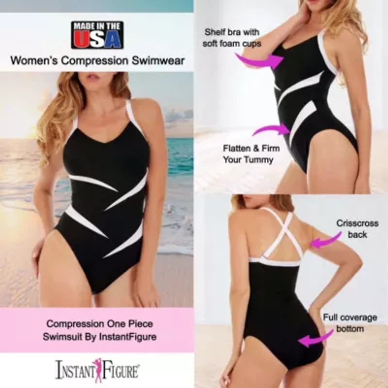 Two tone one piece swimsuit