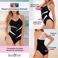 Two tone one piece swimsuit