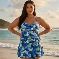 Skirted one piece swimsuit