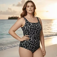 Scoop neck tankini swim top