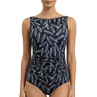 High neck one piece swimsuit