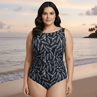 High neck one piece swimsuit