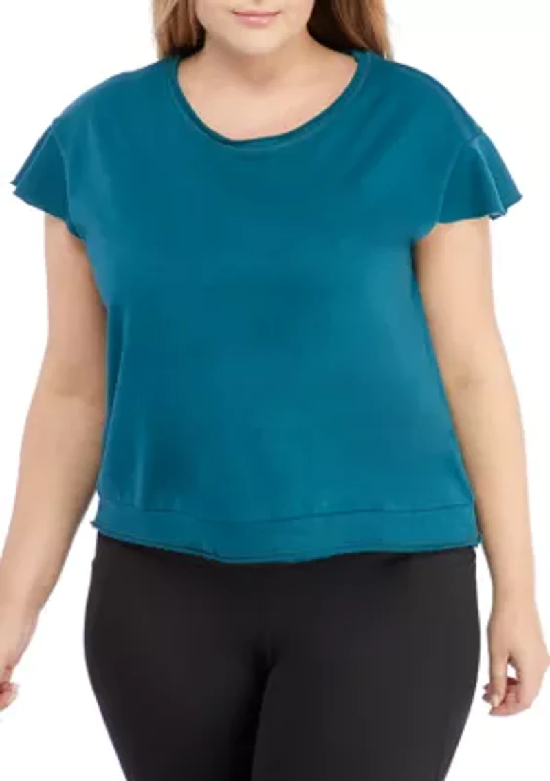 Studio Plus Terry Ruffle Sleeve T-Shirt