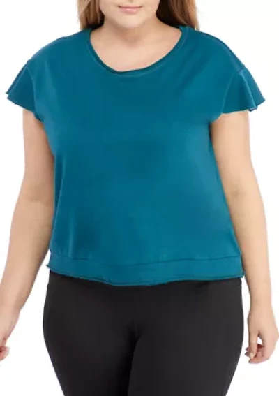 Studio Plus Terry Ruffle Sleeve T-Shirt