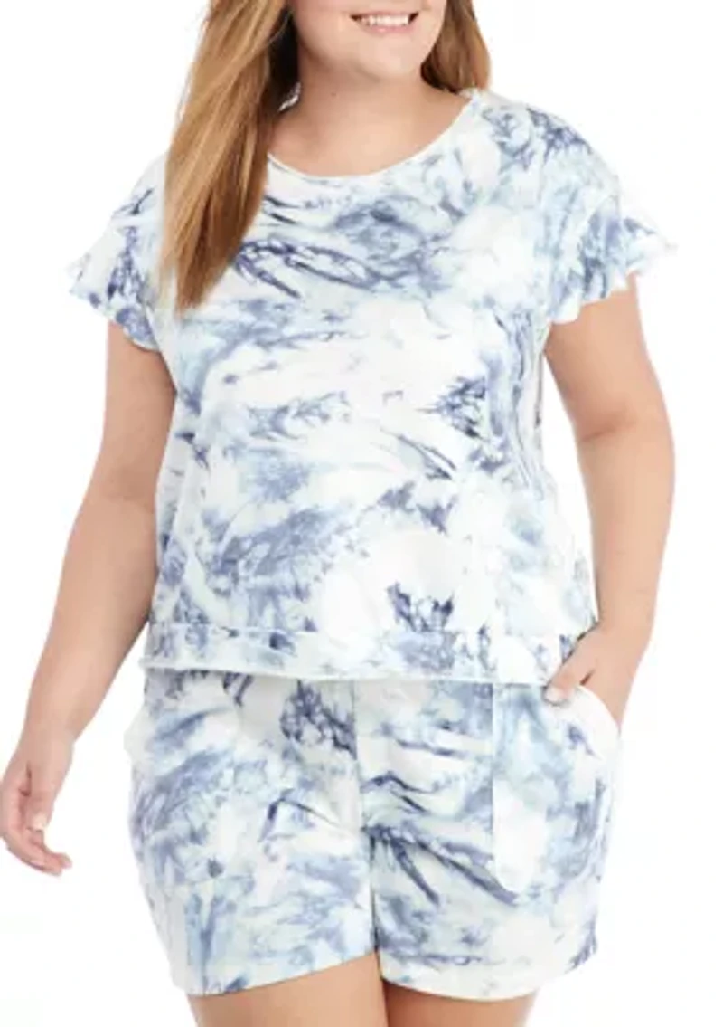 Studio Plus Terry Ruffle Sleeve T-Shirt