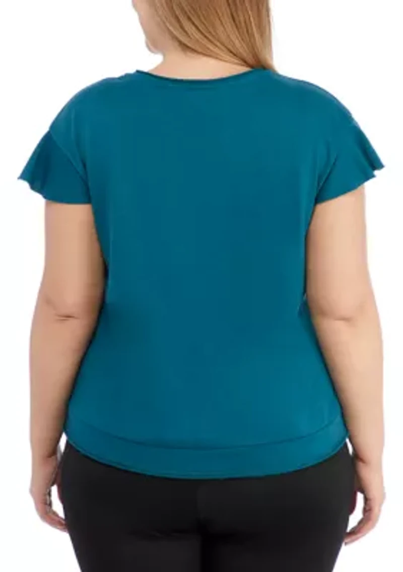 Studio Plus Terry Ruffle Sleeve T-Shirt