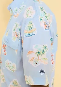 Sewing Down South x Crown & Ivy™ Dockside Short Sleeve Printed Fishing Shirt
