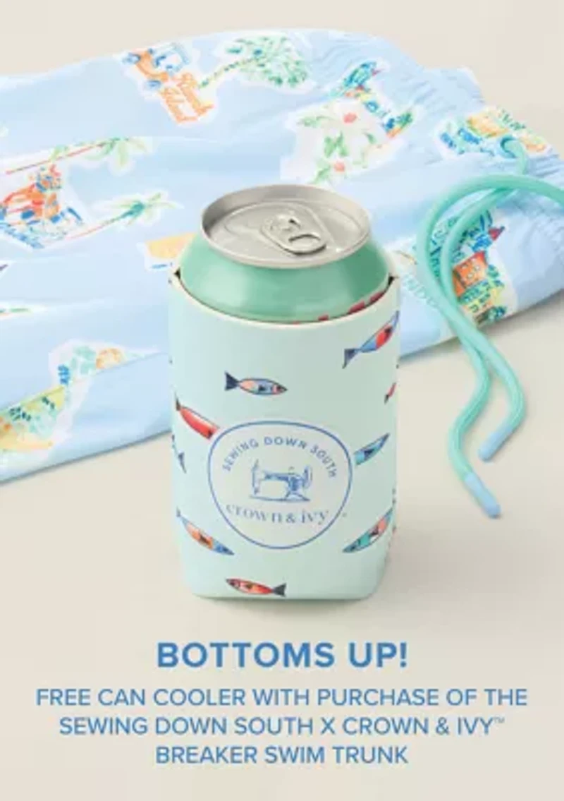 Sewing Down South x Crown & Ivy™ Breaker Printed 7" Swim Trunk