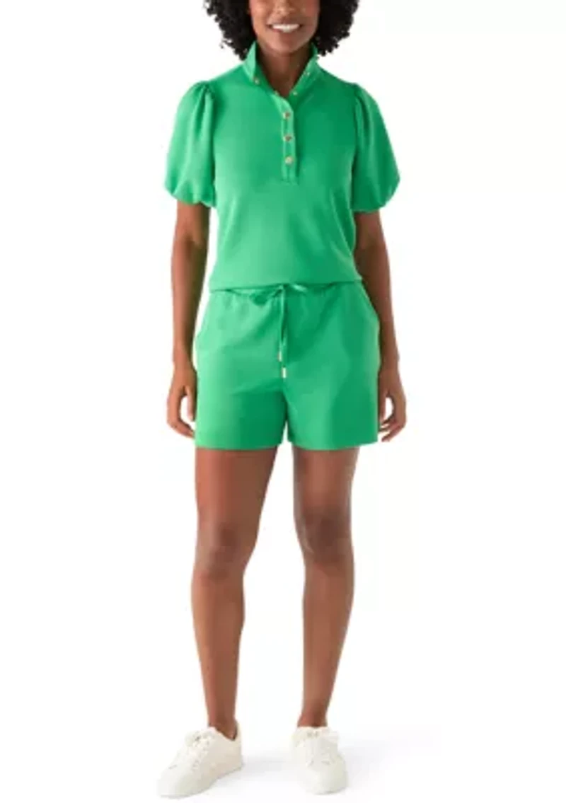 Women's Solid Elastic Waist Shorts