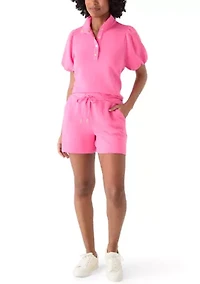 Women's Solid Elastic Waist Shorts