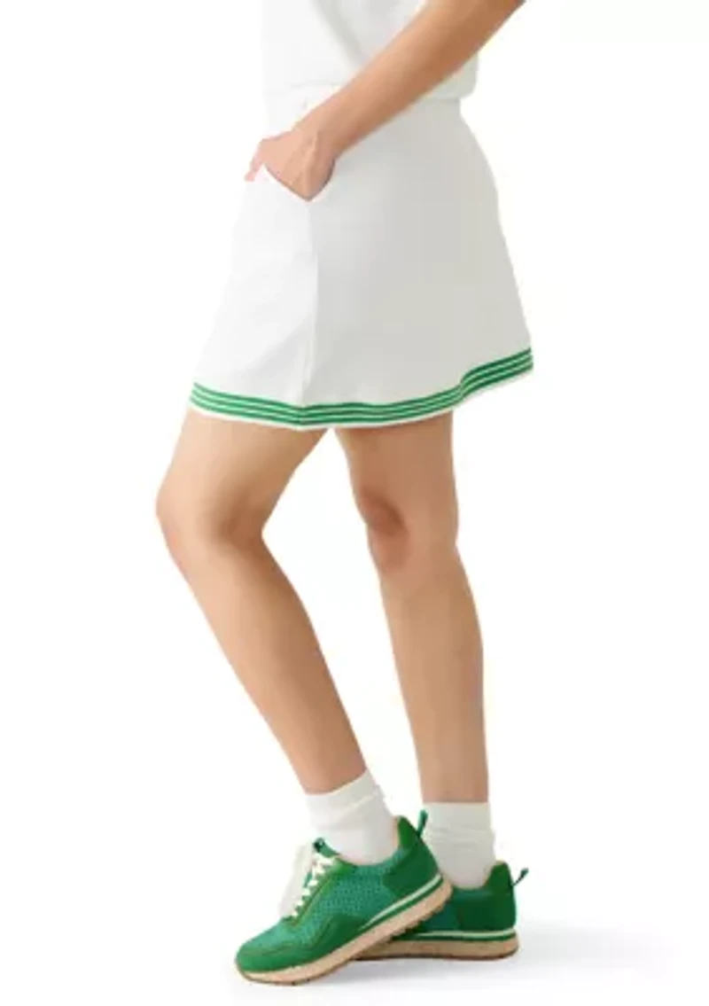 Women's Piqué Contrast Trim Skort