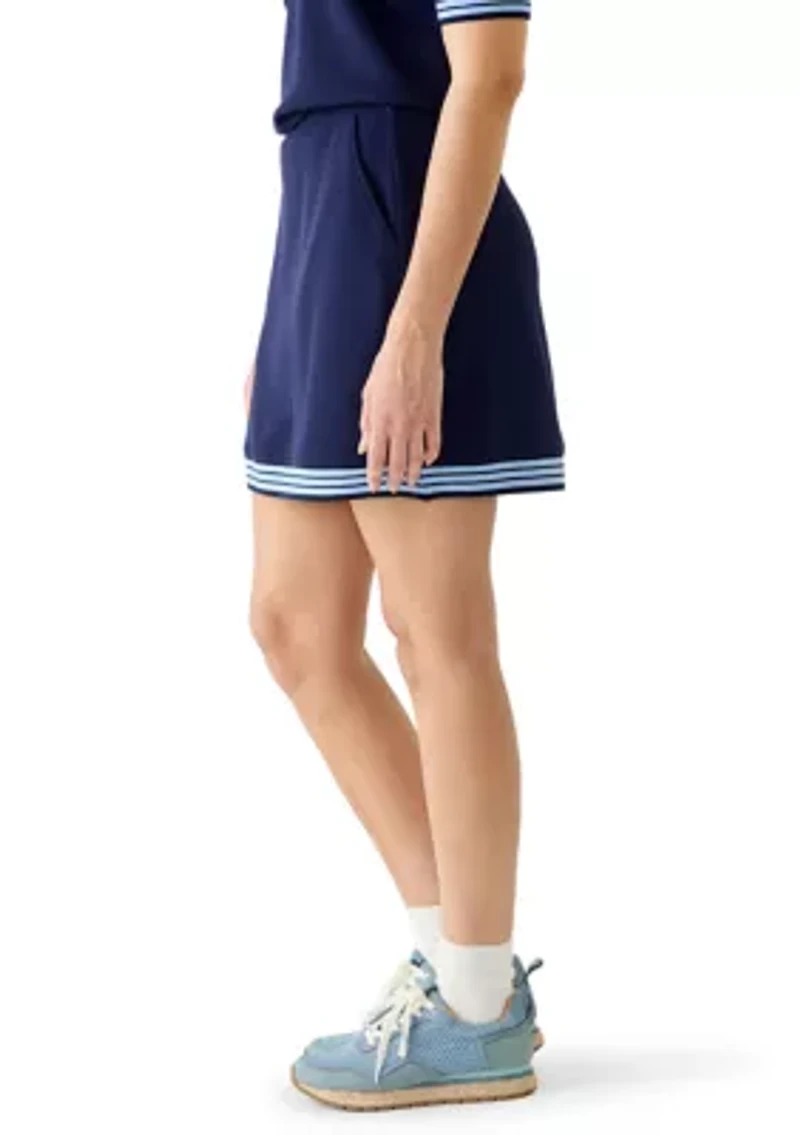 Women's Piqué Contrast Trim Skort