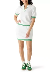 Women's Piqué Contrast Trim Skort