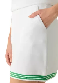 Women's Piqué Contrast Trim Skort