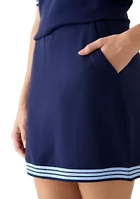 Women's Piqué Contrast Trim Skort