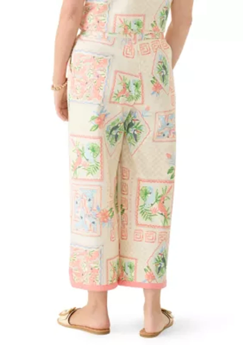 Petite Cropped Piqué Pants