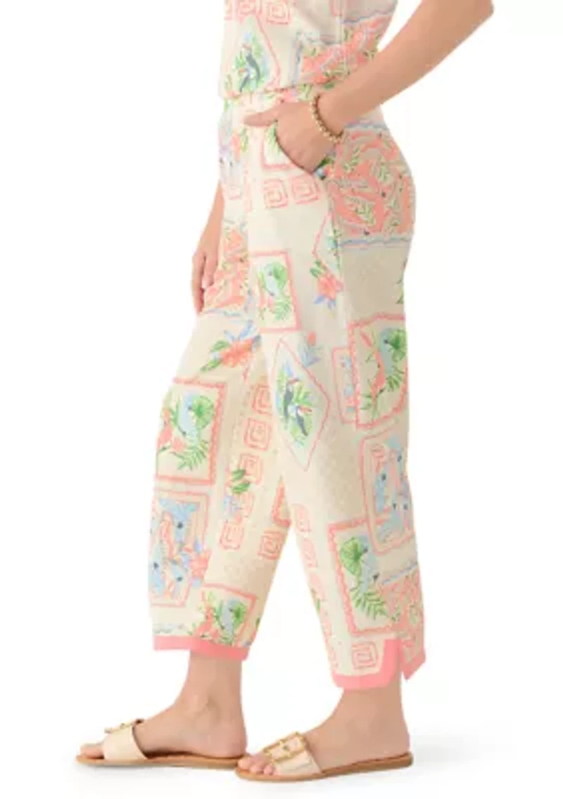 Petite Cropped Piqué Pants