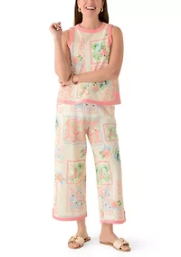 Petite Cropped Piqué Pants