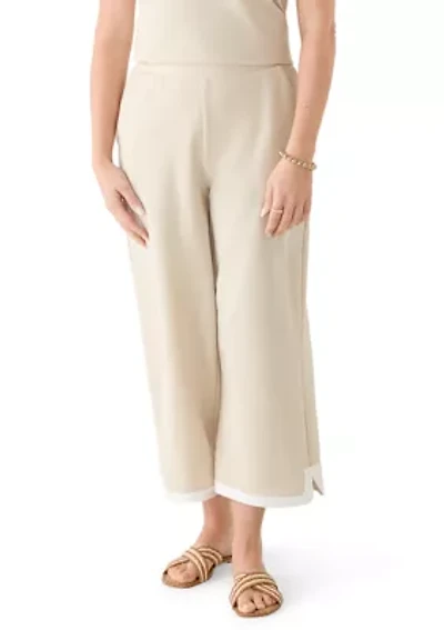 Petite Cropped Pique Pants