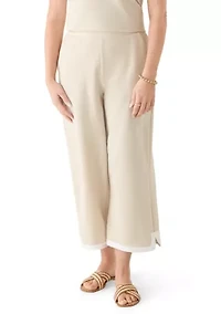 Petite Cropped Pique Pants