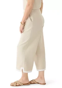 Petite Cropped Pique Pants